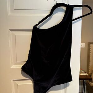 Fabletics Navy One-Shoulder Bodysuit